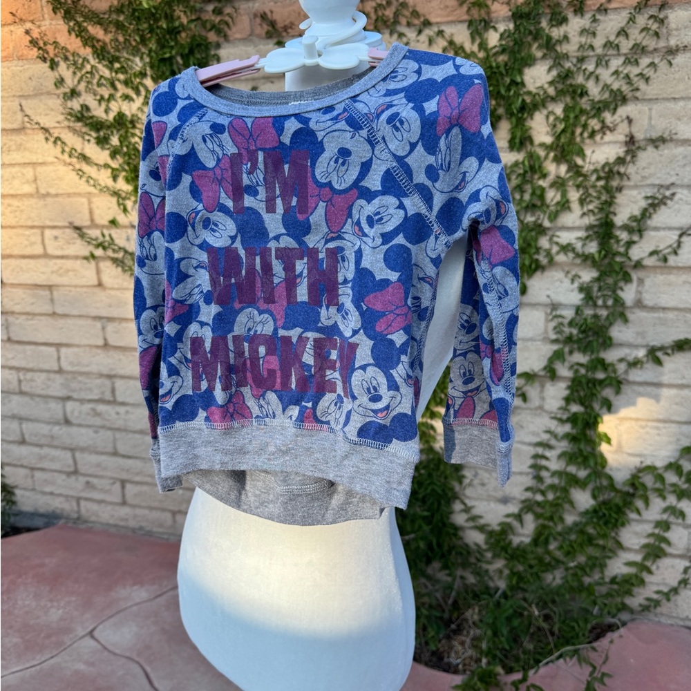 Disney Blue and Gray Minnie Mouse Sweatershirt